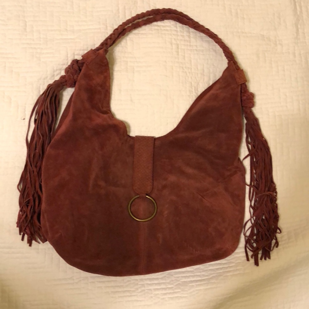 Burgundy Free People hobo bag